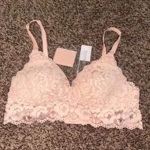 Pink Lace nursing Bralette with Adjustable Straps